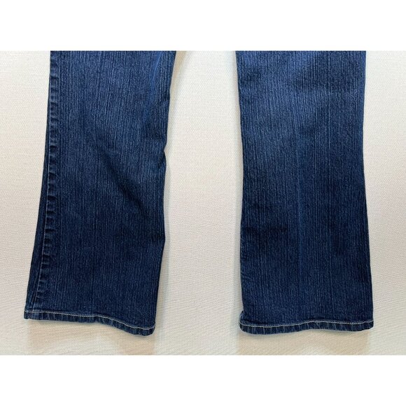 Calvin Klein Women's Flare Leg Jeans Stretch Denim Size 8 Solid Blue Dark Wash - Picture 10 of 11